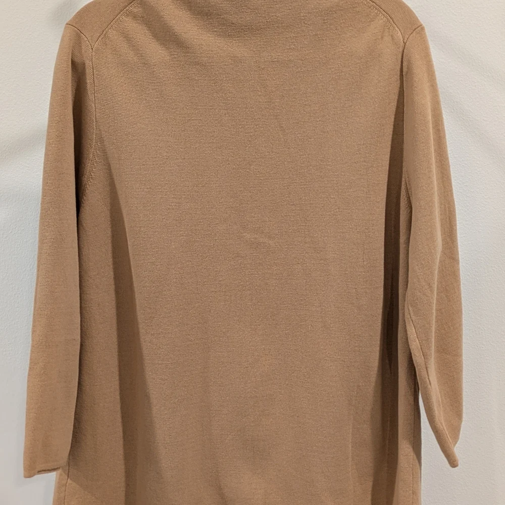 NWT Quince 100% Organic Cotton Women's Tan Open-Front Blazer - Picture 4 of 6